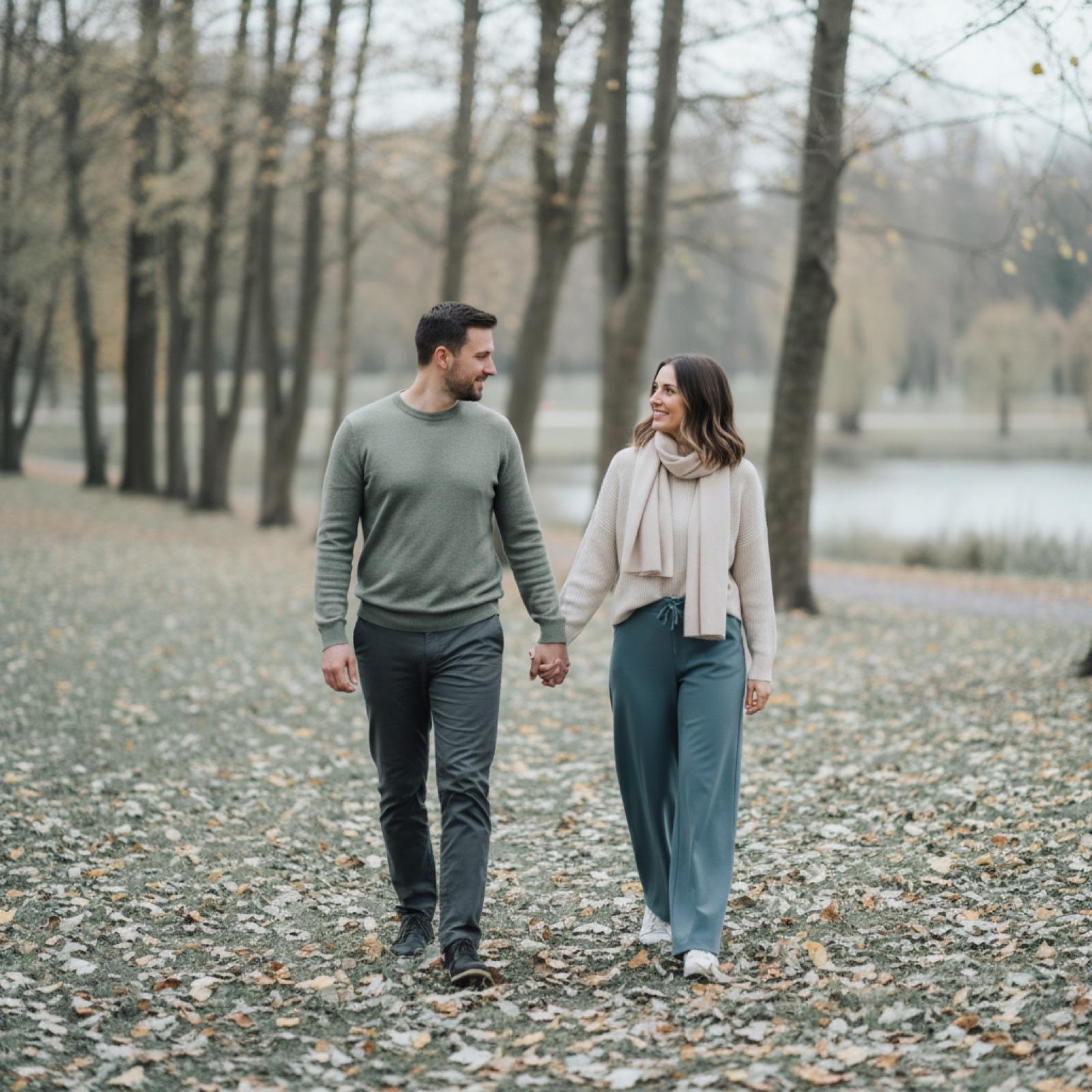 Healthy hormone balance autumn park walk