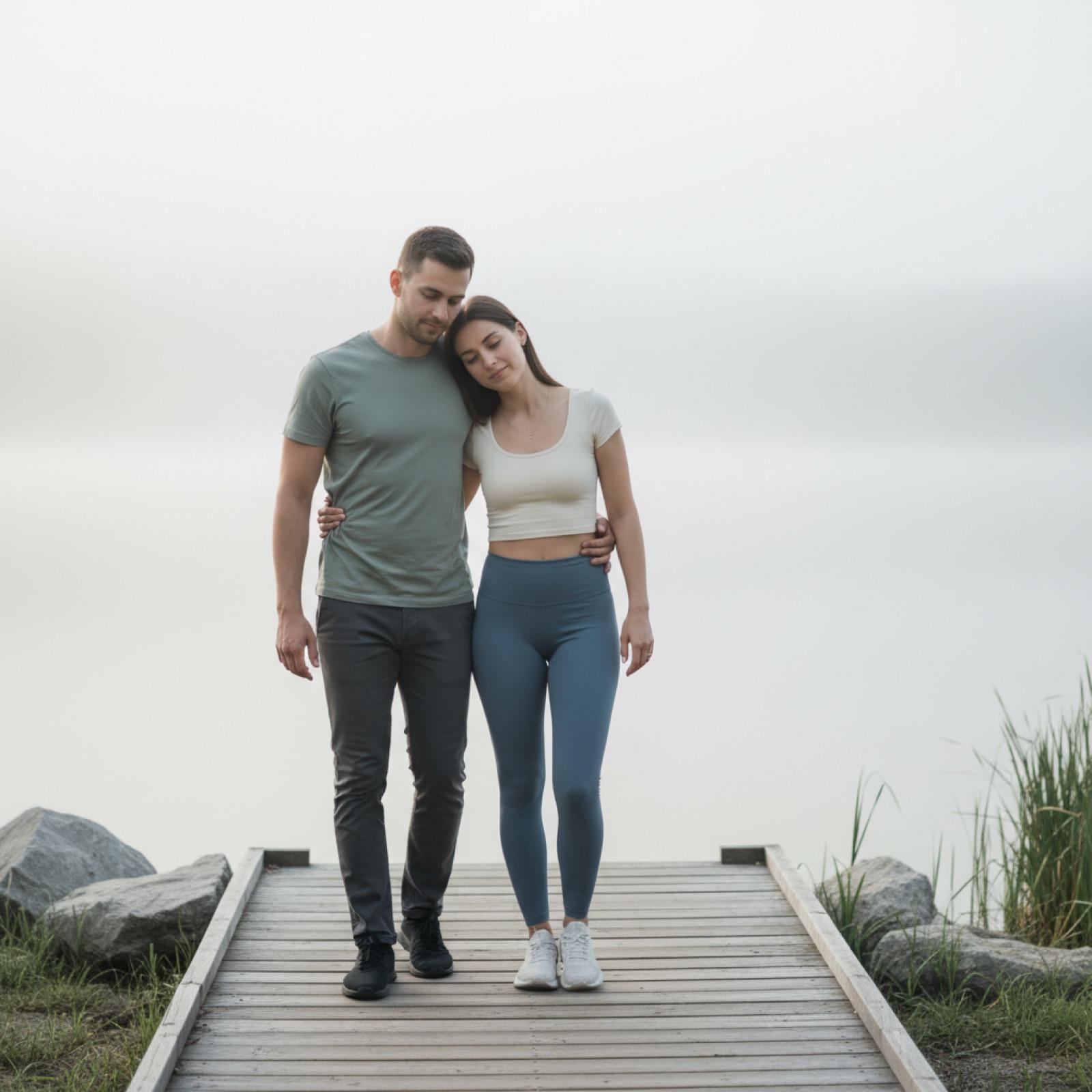 Couple wellness connection botanical garden